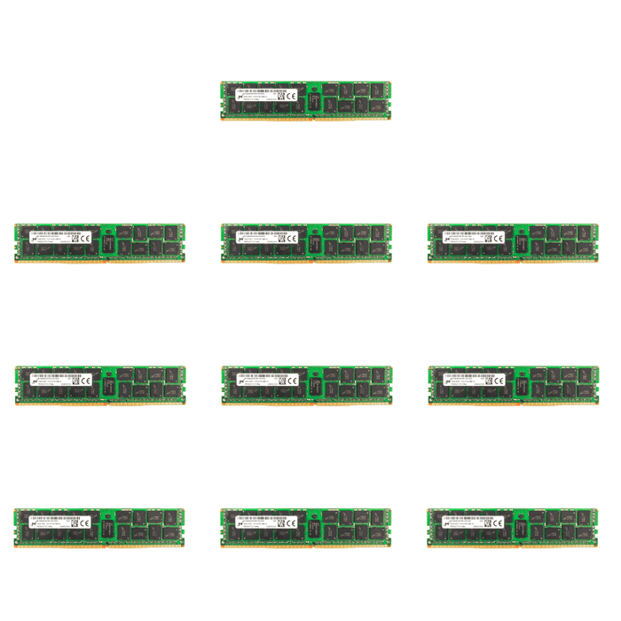 10 x Server RAM Micron 16GB 2Rx4 PC4-2133P-RBO-10 DDR4 Server RAM - Refurb