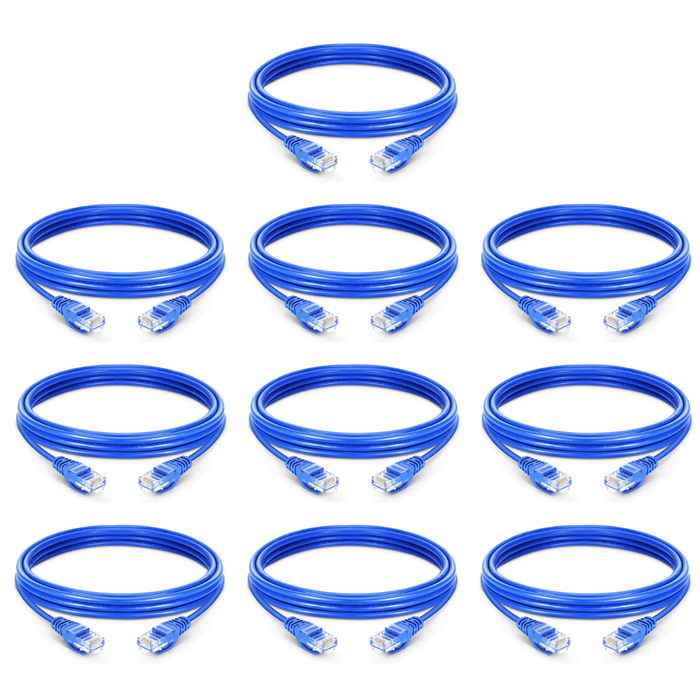 10 x Cat5E Fly Lead Ethernet LAN Network Cable – 3 Meter – New