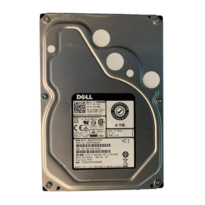 DELL 0F9W8 4TB 7.2K LFF 3.5 SAS 12GB MG04SCA40EN - Refurb