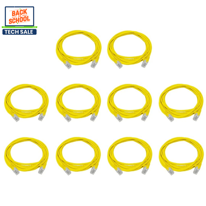 10 x CAT5E 3 Meter Yellow Network Cable – New