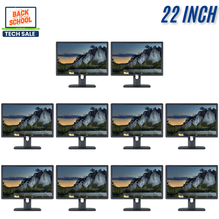 10 x Dell P2213t 22 Inch Wide Lcd Monitor - VGA, DVI & DisplayPort - Refurb