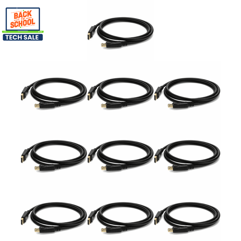 10 x Displayport 1.2 Male To Male Cable 1.8 Meters - Refurb