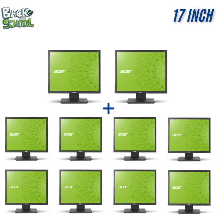 10 x Acer V173 17 Inch Square LCD Monitor; VGA; 1280 x 1024; Bulk Monitor Deal; Refurb