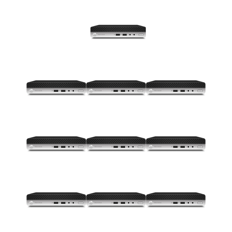 10 x HP ProDesk 400 G5 Mini Administrative Computer – i3 9100T – 8GB DDR4 – 256GB NVMe – Win11Pro – Refurb