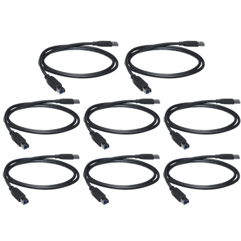 10 x USB A 3.0 Male To USB B 3.0 Male 1.5 Meter Cable - Refurb