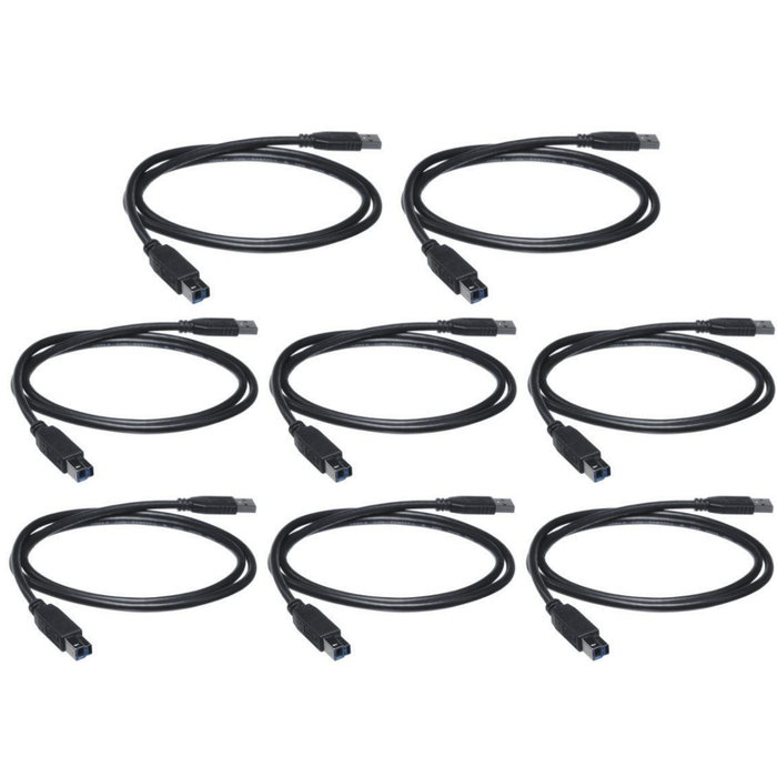 10 x USB A 3.0 Male To USB B 3.0 Male 1.5 Meter Cable - Refurb