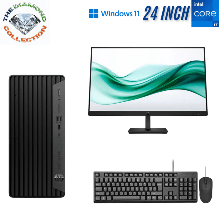 HP Pro Tower 400 G9 Desktop PC – i7-14700 – 16GB DDR5 – 512GB NVMe – Win11Pro + HP P24h G5 23.8 Inch FHD Monitor –DisplayPort, HDMI & VGA - New Special