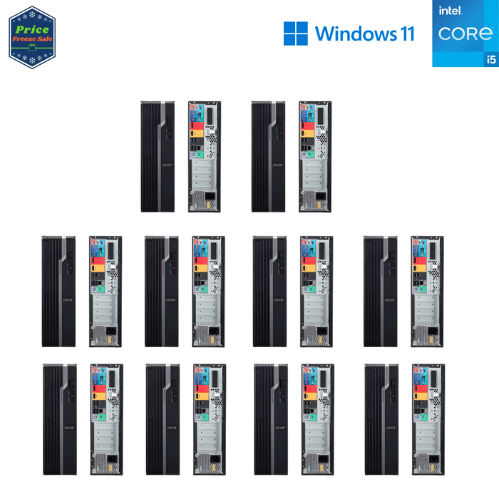 10 x Acer Veriton X4665G SFF Corporate Computer Bundle – i5 9400 – 16GB DDR4 – 256GB SSD – Win11Pro – Refurb Special