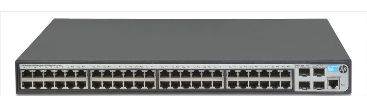 HP HNGZA-HA0015 JG927A 48 Port Gigabit 4 SFP Layer 2 Ethernet Switch – Refurb