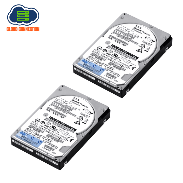 2 x HP EG1200JEHMC 2.5 Inch 1.2TB 10K RPM 12Gbps SAS Hard Drive – Refurb