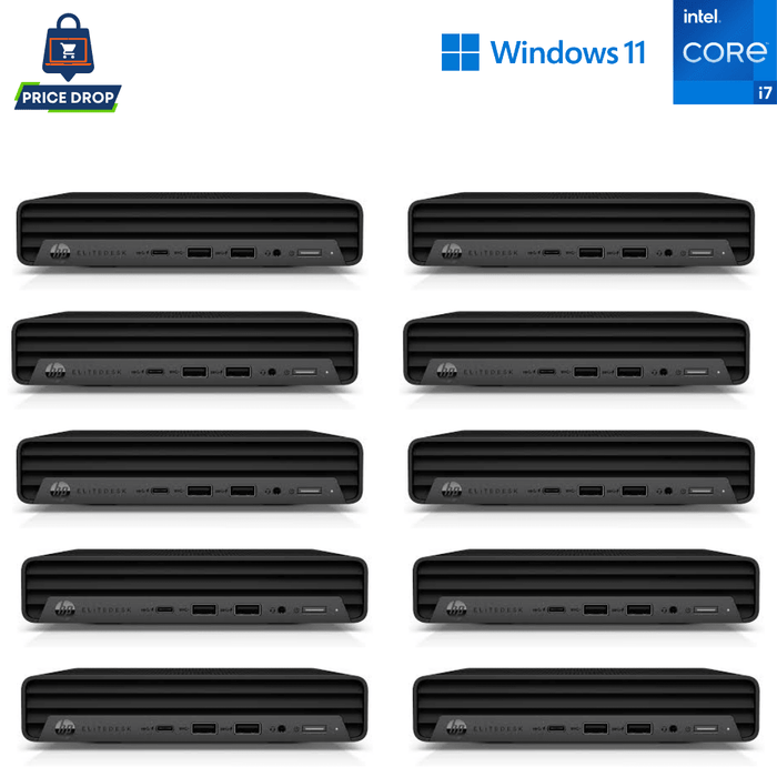 10 x HP EliteDesk 800 G6 Mini Office Computer Bundle – i7 10700T – 16GB DDR4 – 256GB SSD – Win11Pro – Refurb Special
