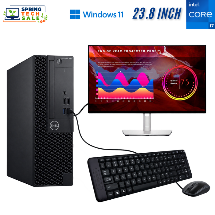 Dell OptiPlex 3060 SFF Business Computer Set – i5 8400 – 16GB DDR4 – 256GB SSD – Win11 Pro – Refurb Special