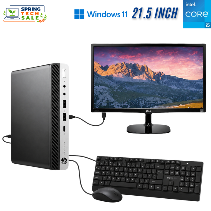 HP ProDesk 600 G4 DM Business Computer Set – i5 8500T – 8GB DDR4 – 256GB NVMe  – Win11Pro – Refurb