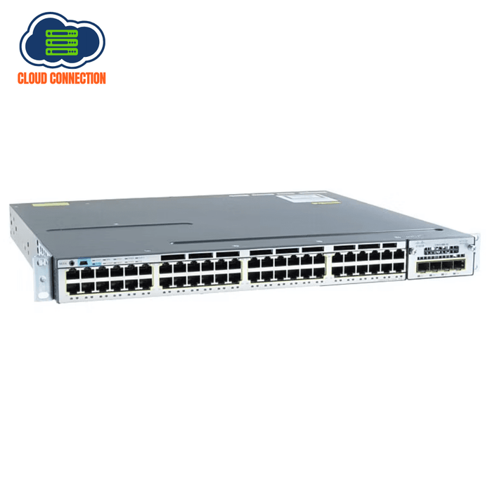 Cisco WS-C3750X-48PF-S With C3KX-NM-1G 48-Port  Layer 3 Stackable Gigabit Switch - Refurb