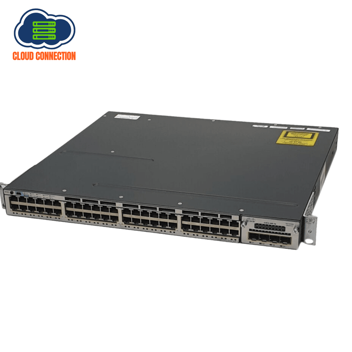 Cisco WS-C3750X-48PF-S With C3KX-NM-10G 48-Port Layer 3 Stackable Gigabit Switch - Refurb