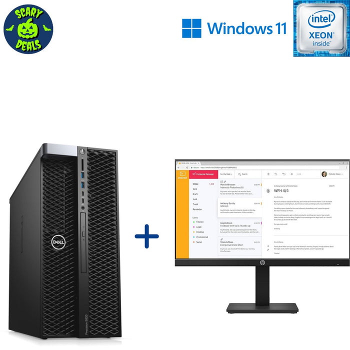 Dell Precision 5820 Tower Professional Design Workstation Computer Set; Xeon W2123; 16GB PC4; 256GB SSD; Nvidia P1000; Win11Pro; Refurb