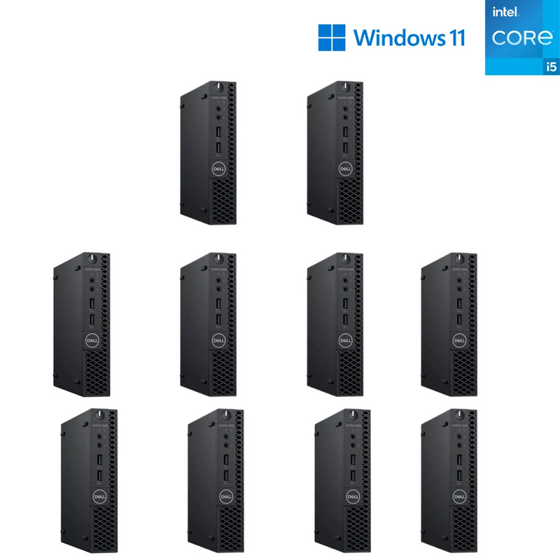 10 x Dell OptiPlex 3060 Micro Enterprise Computer Bundle - i5 8400T - 16GB DDR4 - 256GB SSD - Win11Pro - Refurb Special