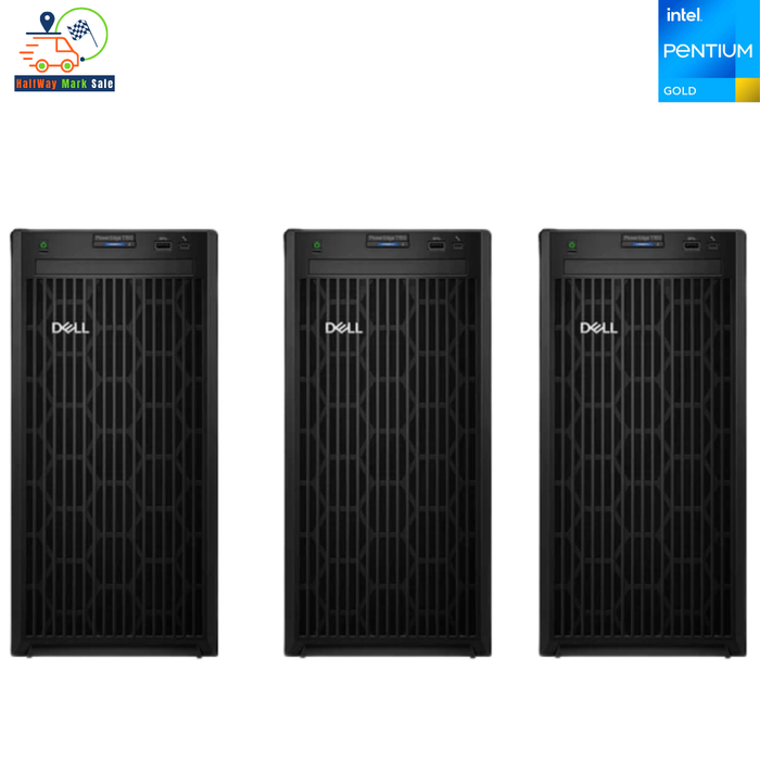 3 x Dell PowerEdge T150 4U Tower Core Infrastructure Server Bundle – Pentium Gold G6405T – 8GB DDR4 – 3 × 2TB SATA – PERC H755 – Broadcom BCM5720 – New Special