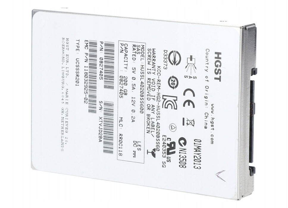 HGST HUSSL4020BSS600 2.5 Inch 200GB SAS Solid State Drive – Refurb
