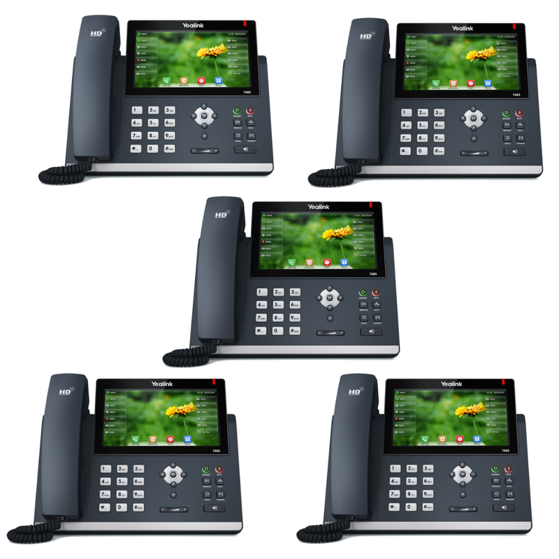 5 x Yealink SIP-T48S Ultra-Elegant Gigabit IP Phone – Pre-Owned