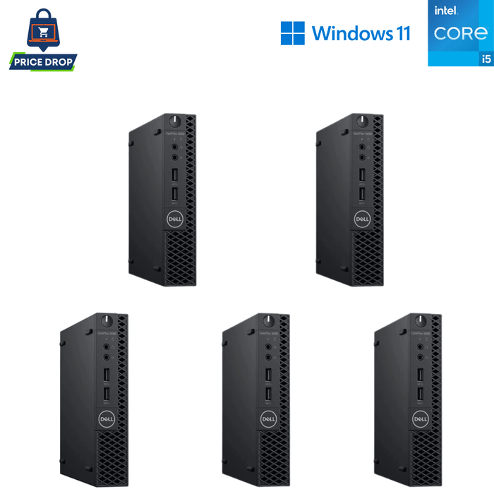 5 x Dell OptiPlex 3060 Micro SMME Computer Bundle - i5 8400T - 16GB DDR4 - 256GB SSD - Win11Pro - Refurb Special