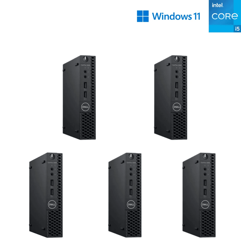 5 x Dell OptiPlex 3060 Micro SMME Computer Bundle - i5 8400T - 16GB DDR4 - 256GB SSD - Win11Pro - Refurb Special