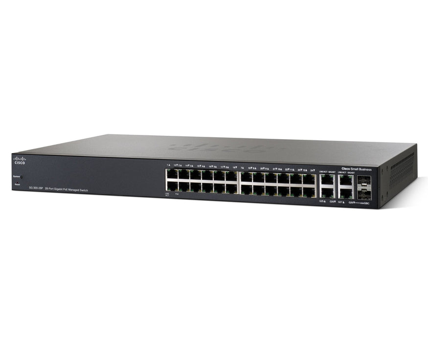 Cisco SG300 28P Managed 28-Port 10/100/1000 PoE Gigabit Ethernet Switch; Second Hand