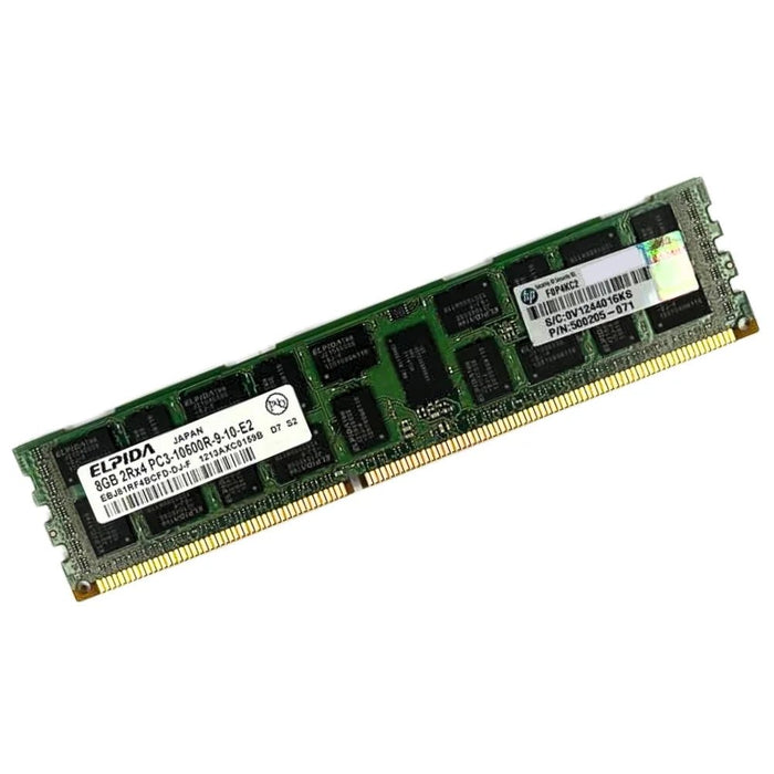 ELPIDA 8GB 2Rx4 PC3-10600R-9-10-E2 DDR3 ECC Registered Server RAM – Refurb