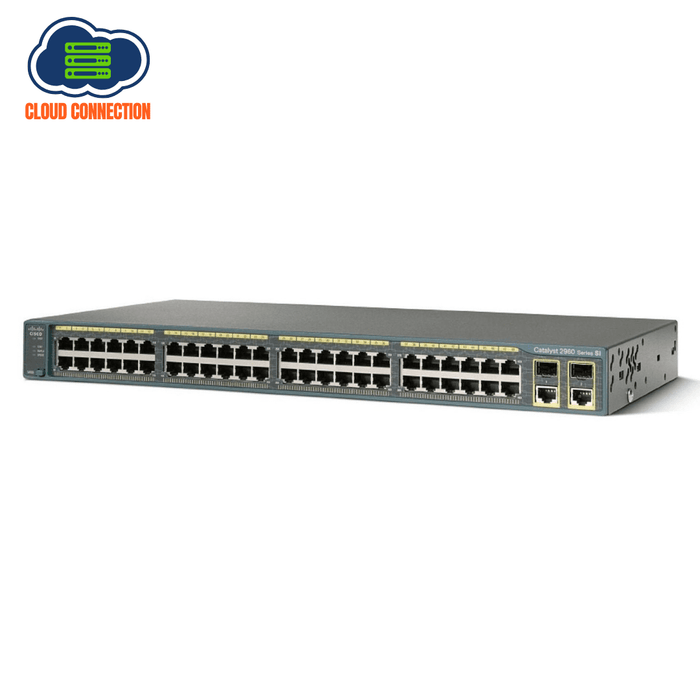 Cisco WS-C2960-48TC-L 48 Ethernet 10/100 ports and 2 dual-purpose uplink ports Switch - Refurb