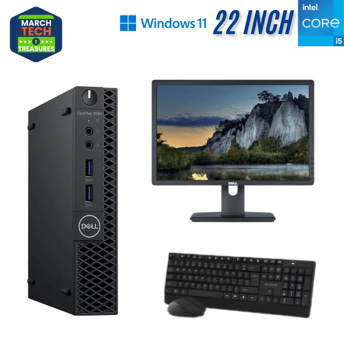Dell Optiplex 3060 Micro Computer Set - I5 8400T - 8GB DDR4 - 256GB SSD - Win11Pro - Refurb