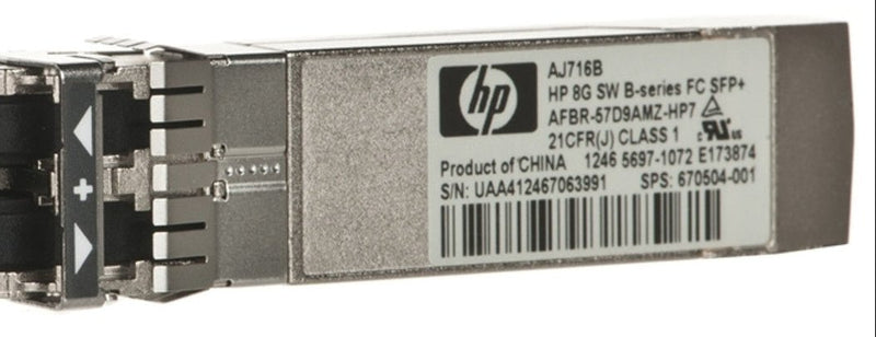 HP AJ716B 8G SW B-SERIES FC SFP+ AFBR-57D9AMZ-HP7 Transceiver - Refurb
