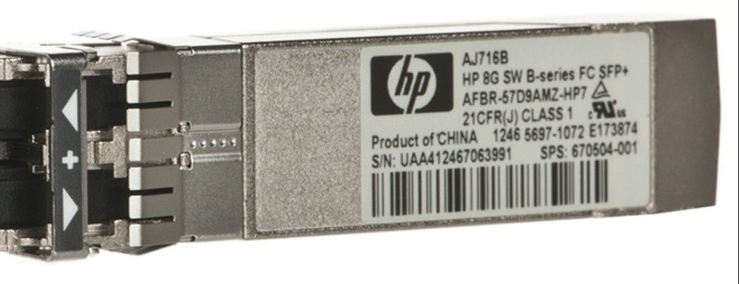 HP AJ716B 8G SW B-SERIES FC SFP+ AFBR-57D9AMZ-HP7 Transceiver - Refurb