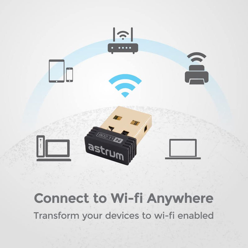 Astrum NA150 2.4GHz 150Mbps Nano Wireless Network Adapter - Open box