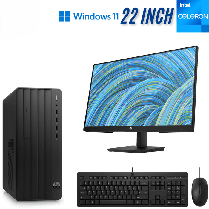 HP 290 G9 MT Computer + Free Monitor - Celeron G6900 - 8GB PC4 - 512GB NVMe SSD - Win11Pro - HP P22v G5 - K&M - New