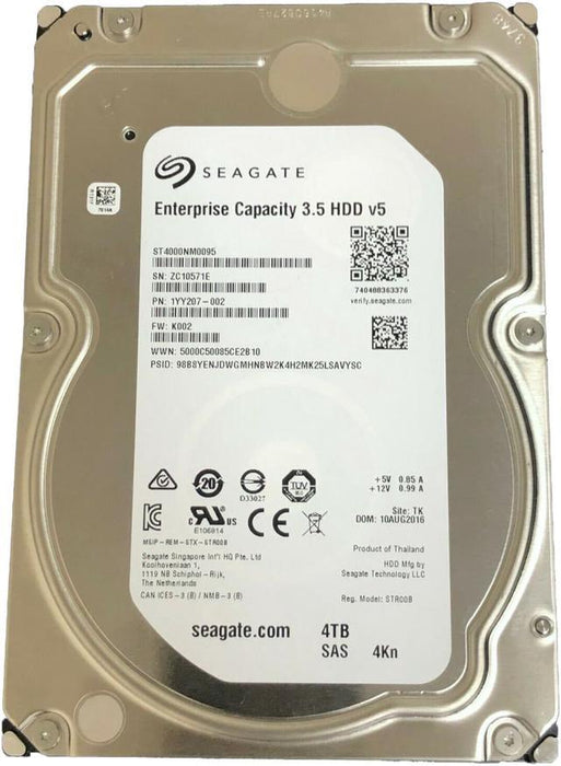Pre-Owned Seagate ST4000NM0095 - 4TB SAS Hard Drive - 3.5" - 7200 RPM - 12GB/s