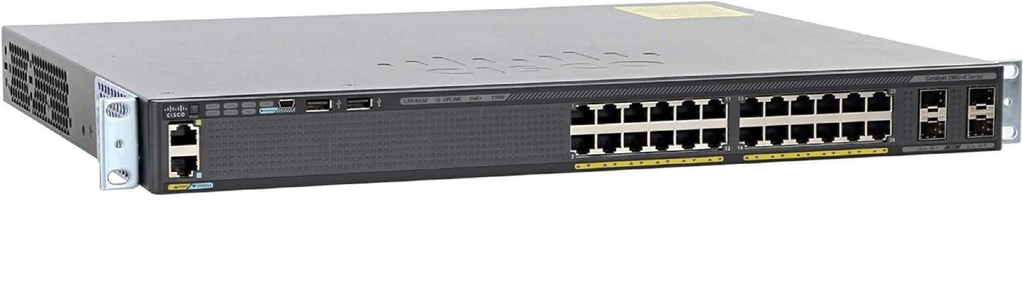 Cisco WS-C2960X-24PS-L 24 Port PoE+ Gigabit Switch with 4 SFP Uplinks – Used