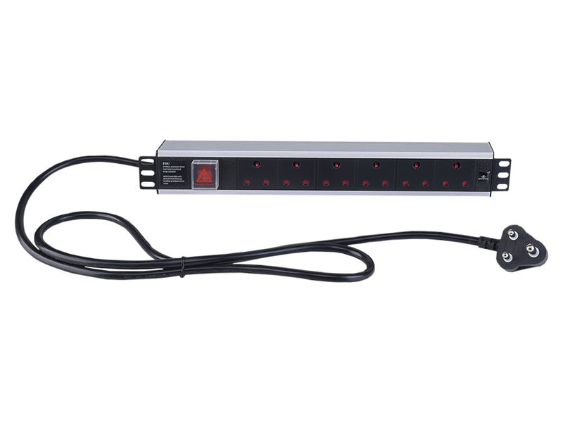Linkbasic 6 Way Aluminium Moulded Rack Mount PDU-0