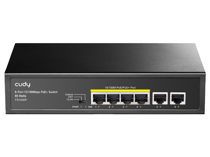 Cudy 6 Port Fast Ethernet 4 PoE 60W Switch-0