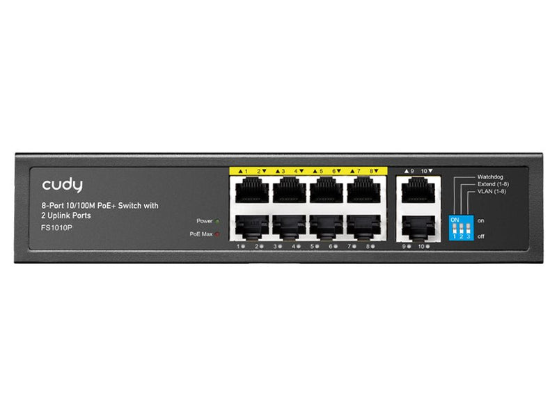 Cudy 10 Port Fast Ethernet 8 PoE 115W Switch-0