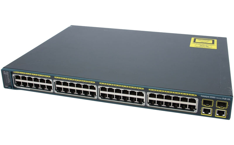 Cisco WS-C2960-48PST-L Catalyst 2960 Plus 48 10/100 PoE + 2 1000BT +2 SFP LAN Base Switch - Pre-Owned