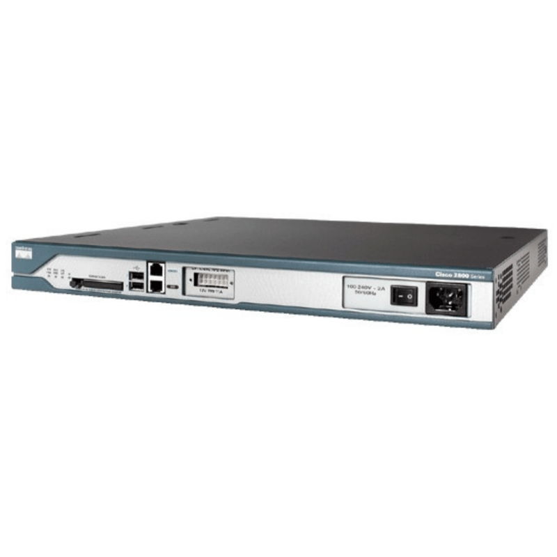 Cisco 2811 2FE, 1 NME, 4 HWICs, 2 PVDM slots, 2 AIMs, and Cisco IOS IP Base Router - Refurb