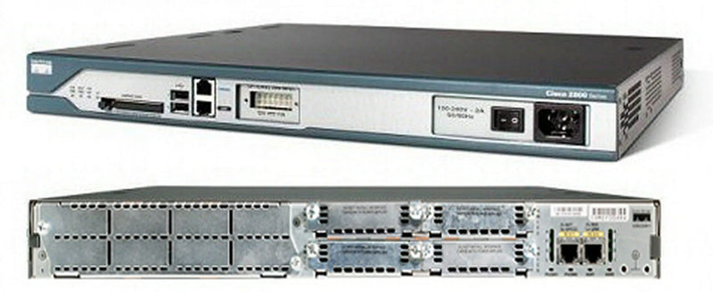 Cisco 2811 2FE, 1 NME, 4 HWICs, 2 PVDM slots, 2 AIMs, and Cisco IOS IP Base Router - Refurb