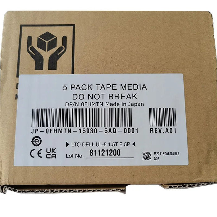 Dell 0FHMTN LTO Ultrium-5 1.5TB-3.0TB Data Tape Cartridges 5 Pack - New