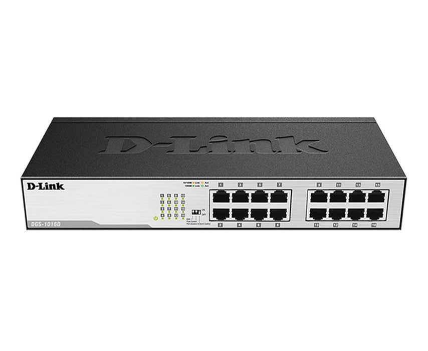 D-Link DGS-1016D 16-Port Gigabit Unmanaged Desktop Switch; Used