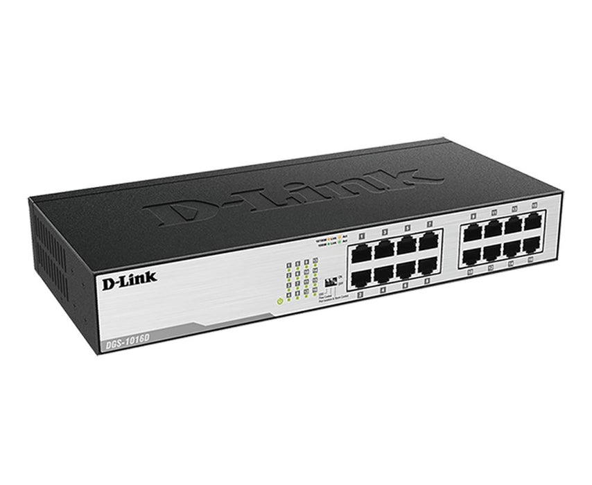 D-Link DGS-1016D 16-Port Gigabit Unmanaged Desktop Switch; Used