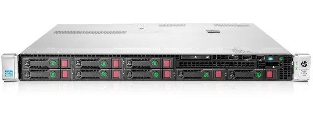 HP ProLiant DL360p Gen8 1U Rackmount Server – 8 SFF – Xeon E5-2630 – 64GB DDR3 – 2 × 300GB SAS – P420i – 1Gb 2-Port 332T – 2 × 460W – 2 × Caddies – 6 × Blanks – Refurb
