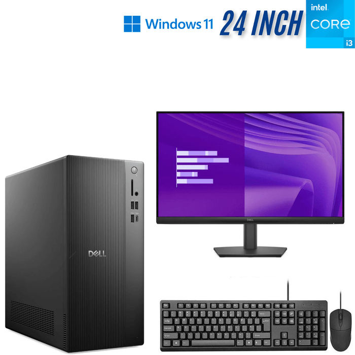 Dell ECT 1250 MT Business Computer Set - i3 14100 - 8GB DDR5 - 512GB SSD - Win11Pro - E2425HM - New Special