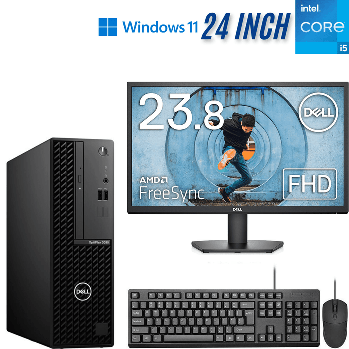 Dell OptiPlex 3090 SFF Executive Computer Set; i5 10505; 8GB PC4; 256GB SSD; Win10Pro; 24 Inch; Refurb