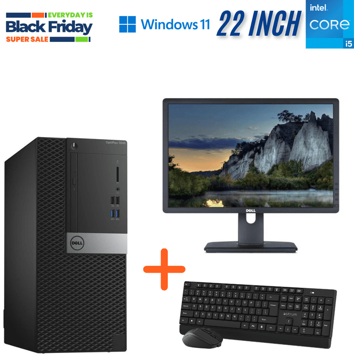 Dell OptiPlex 7040 MT Operations Computer Set - i7 6700 - 8GB DDR4 -  256GB SSD -  Win10Pro -  Refurb