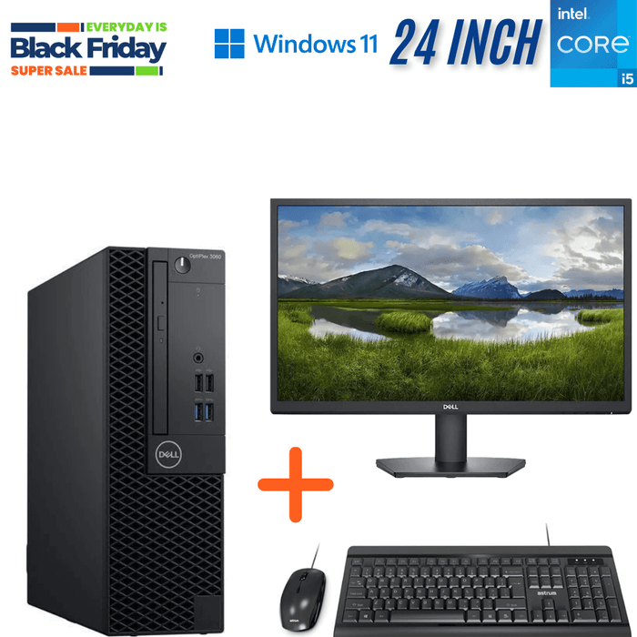 Dell OptiPlex 7050 SFF Office Computer Set – i5 7500 – 16GB DDR4 – 256GB SSD – Win11Pro – Refurb